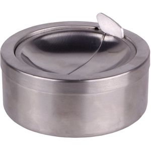 HI Asbak met Klep - Voor Tuin/Terras - RVS - Rond - D11 cm