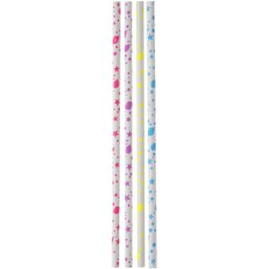 Drinkrietjes - papier - 40x - multicolor - 19,5 cm - rietjes