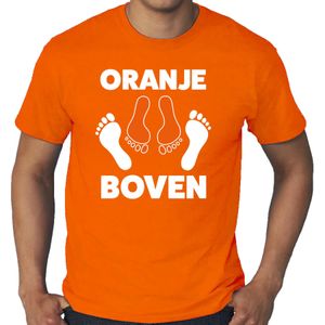 Grote maten oranje boven t-shirt oranje voor heren - Koningsdag shirts