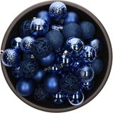 Bellatio Decorations kunst kerstboom 150 cm met kerstballen kobalt blauw