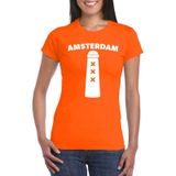 Amsterdam shirt met Amsterdammertje oranje dames