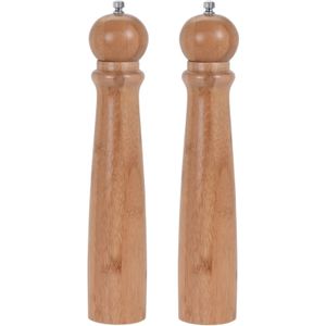 Set van 2x stuks bamboe houten pepermolens/zoutmolens 31 cm