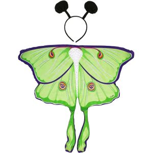 Vlinder verkleed set - vleugels en diadeem - groen - kinderen
