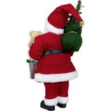 Kerstman beeld - H45 cm - rood - staand - kerstpop