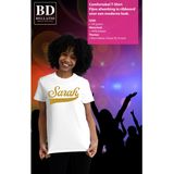 Bellatio Decorations - T-shirt - Wit - Sarah - Glitter Goud - 50 Jaar
