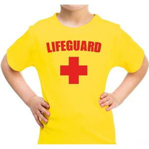Carnaval reddingsbrigade/ lifeguard t-shirt / outfit geel kinderen