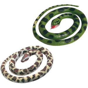 Setje van 2x rubberen nep/namaak slangen van 65 cm