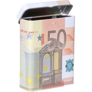 Sigarettendoosje of klein blikje - metaal - 50 euro