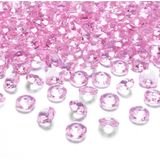 300x Kleine plastic diamanten/stenen licht roze 12 mm/1,2 cm decoratie materiaal