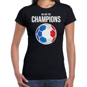 EK / WK voetbal shirt Frankrijk fan we are the champions zwart voor dames