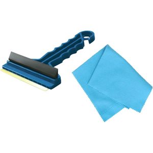 Autoramen IJskrabber met trekker blauw 16 cm met anti-condens doek