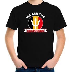 We are the champions zwart fan shirt / kleding Belgie supporter EK/ WK voor kinderen