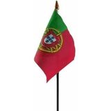 Portugal versiering tafelvlag 10 x 15 cm