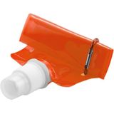 Set van 4x stuks oranje waterzak 400 ml opvouwbaar met haakje