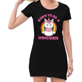 Gaypride born to be a unicorn jurkje zwart dames