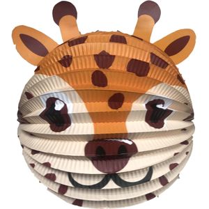 Haza Lampion giraffe - 20 cm - bruin - papier