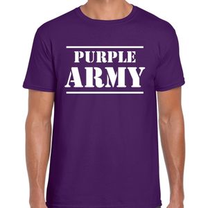 Purple army/Paarse leger supporter/fan t-shirt paars voor heren - Toppers/paarse vrijdag