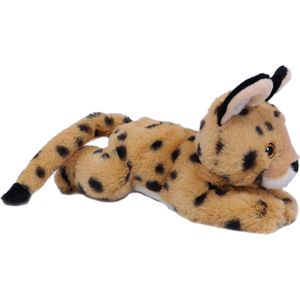 Pia Toys Knuffeldier Serval kat - beige - zachte pluche stof - premium kwaliteit knuffels - 28 cm