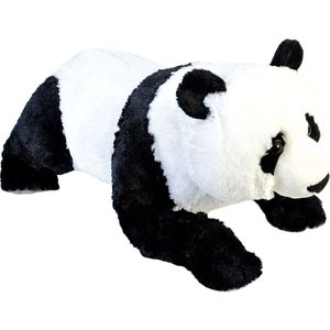 Wild Republic grote knuffel panda liggend - zwart/wit - 76 cm