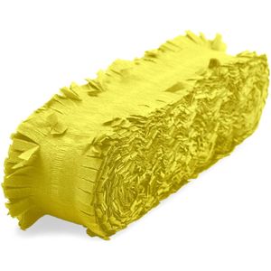 Feest/verjaardag versiering slingers geel 24 meter crepe papier