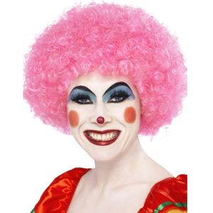 Roze afro feestpruiken