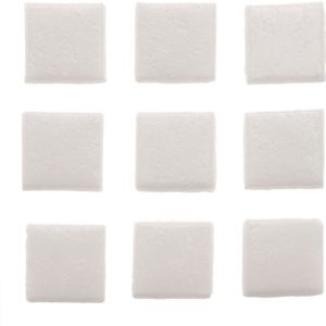 30x stuks vierkante mozaiek steentjes wit 2 cm