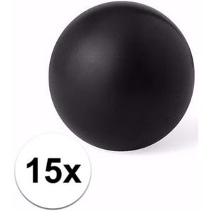 15x zwart stressballetje 6 cm