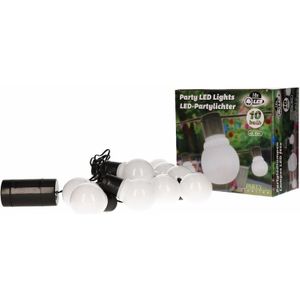 2x LED feestverlichting wit 10 lampjes