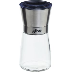 Kruidenmolen RVS/glas transparant 13 cm - Pepermaler - Kruiden en specerijen vermalers