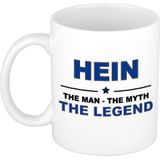 Naam cadeau mok/ beker Hein The man, The myth the legend 300 ml