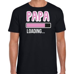 Bellatio Decorations Cadeau t-shirt aanstaande papa - papa loading - zwart/roze- heren - Vaderdag/verjaardag