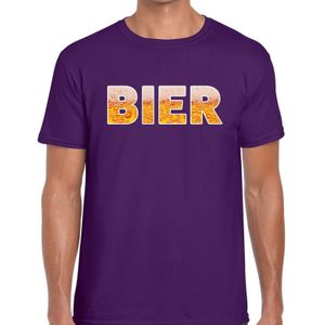 Toppers Bier fun t-shirt paars voor heren