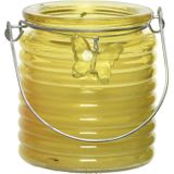 Citronella kaars - 5x - in windlicht - geel - 20 branduren - citrusgeur