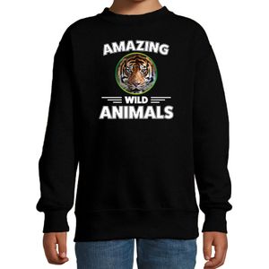 Sweater tigers are serious cool zwart kinderen - tijgers/ tijger trui