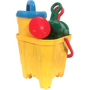 Emmersetje - zandkasteel - 4-delig - geel - Strand/zandbak speelgoed