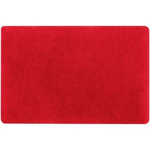 Spirella badkamer vloer kleedje/badmat tapijt - hoogpolig en luxe uitvoering - rood - 50 x 80 cm - Microfiber