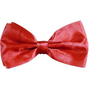 Partychimp Carnaval verkleed vlinderstrikje zijdeglans - rood - polyester - heren/dames