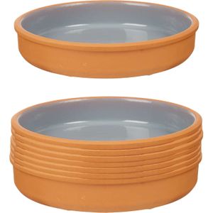 Lla Dehesa Tapas/hapjes serveren/oven schaal terracotta/grijs 23x4 cm - 8x stuks