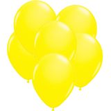 16x stuks Neon fel gele latex ballonnen 25 cm