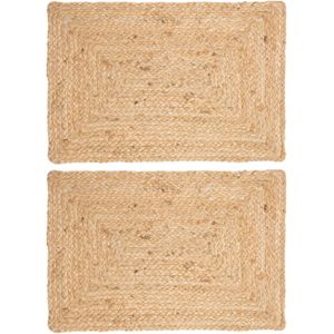 Secret de Gourmet placemats Savannah - 8x - jute - 45 x 30 cm - naturel - gevlochten