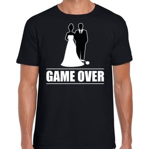 Bellatio Decorations Vrijgezellen Feest T-shirt Heren - Game Over - Zwart