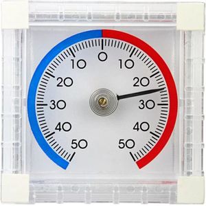 Zelfklevende raamthermometer - wit - kunststof - 8 cm