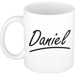Daniel voornaam kado beker / mok sierlijke letters - gepersonaliseerde mok met naam