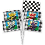 Race/Formule 1 thema handvlaggetjes 8 stuks