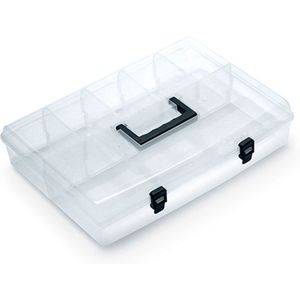 Kistenberg Sorteerbox/vakjes koffer - kleine spullen - 6 vaks - kunststof - 40 x 30 x 8.5 cm