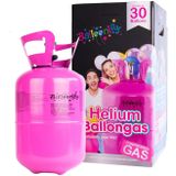 30x Helium ballonnen zwart/goud 27 cm + helium tank/cilinder