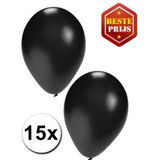 30x Helium ballonnen zwart/goud 27 cm + helium tank/cilinder