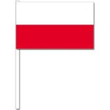 Pakket van 20x stuks zwaaivlaggetjes Polen 12 x 24 cm