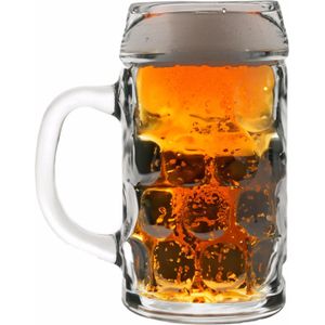 1x stuks Bierpullen/Bierglazen van een halve liter
