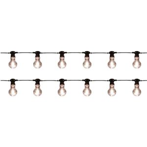 2x stuks binnen/buiten verlichting lichtsnoer 10 meter met warm witte LED lampjes